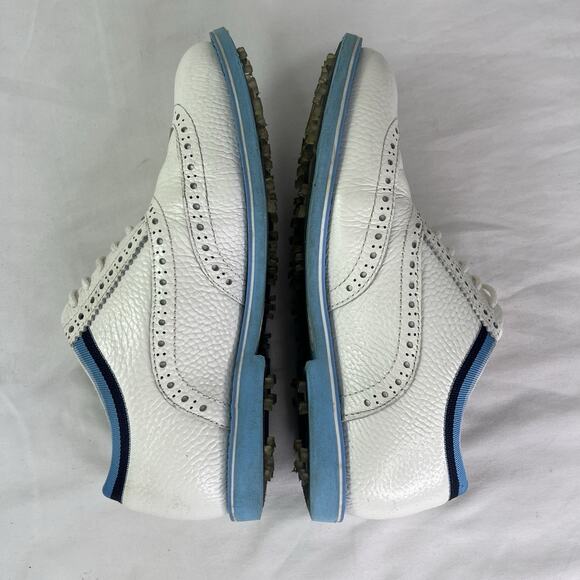 G/Fore Gross-grain Gallivanter Golf Shoes White &blue size US 6.5, waterproof. - Picture 5 of 9